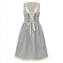 Oktoberfest Apricot Elegant Dirndl Dress with Blouse & Apron - Retrorobe