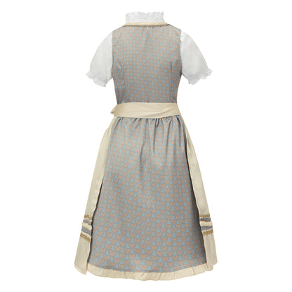 Oktoberfest Apricot Elegant Dirndl Dress with Blouse & Apron