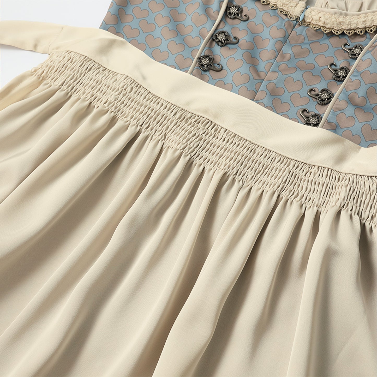 Oktoberfest Apricot Elegant Dirndl Dress with Blouse & Apron