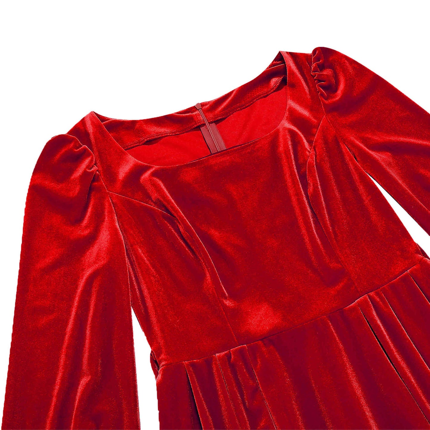 Vintage Xmas Belted A-Line Velvet Dress