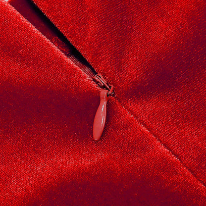 Vintage Xmas Belted A-Line Velvet Dress