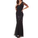 Black Art Deco Beaded Gown