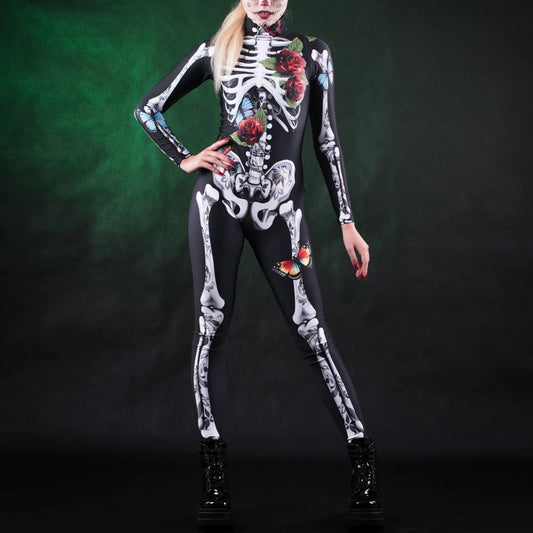 Skull Skeleton Sugar Skull Full Body Catsuit