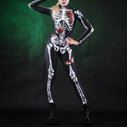 Skull Skeleton Sugar Skull Full Body Catsuit