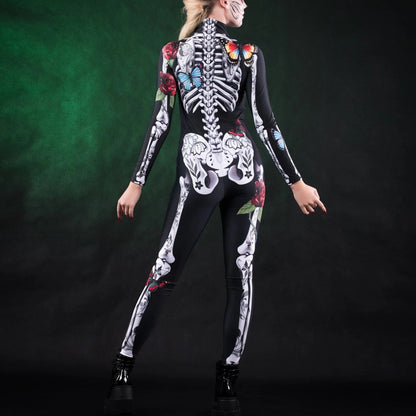 Skull Skeleton Sugar Skull Full Body Catsuit