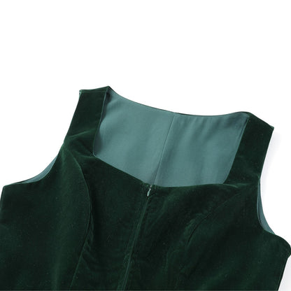 Oktoberfest Women's Dark Green Dirndl Dress with Apron