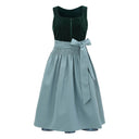 Oktoberfest Women's Dark Green Dirndl Dress with Apron - Retrorobe