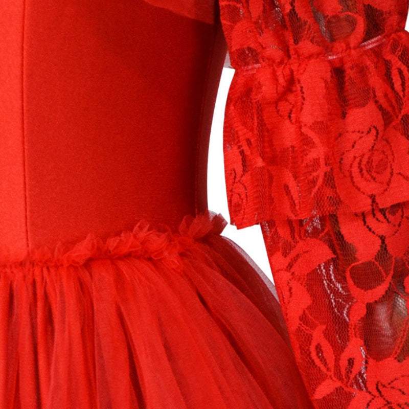 Women's Red Gothic Wedding Dress Costume