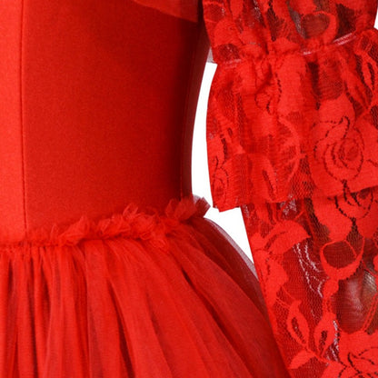 Women's Red Gothic Wedding Dress Costume