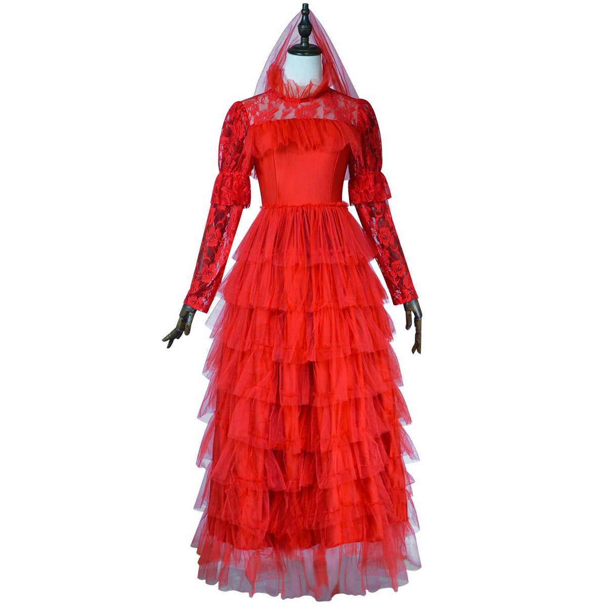 Women's Red Gothic Wedding Dress Costume