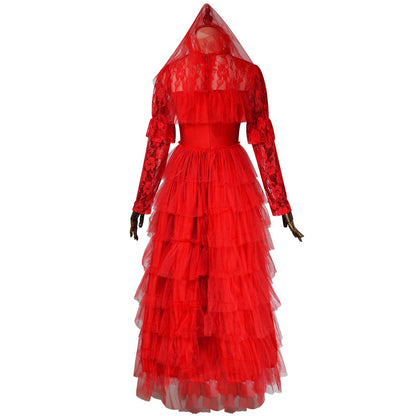 Women's Red Gothic Wedding Dress Costume