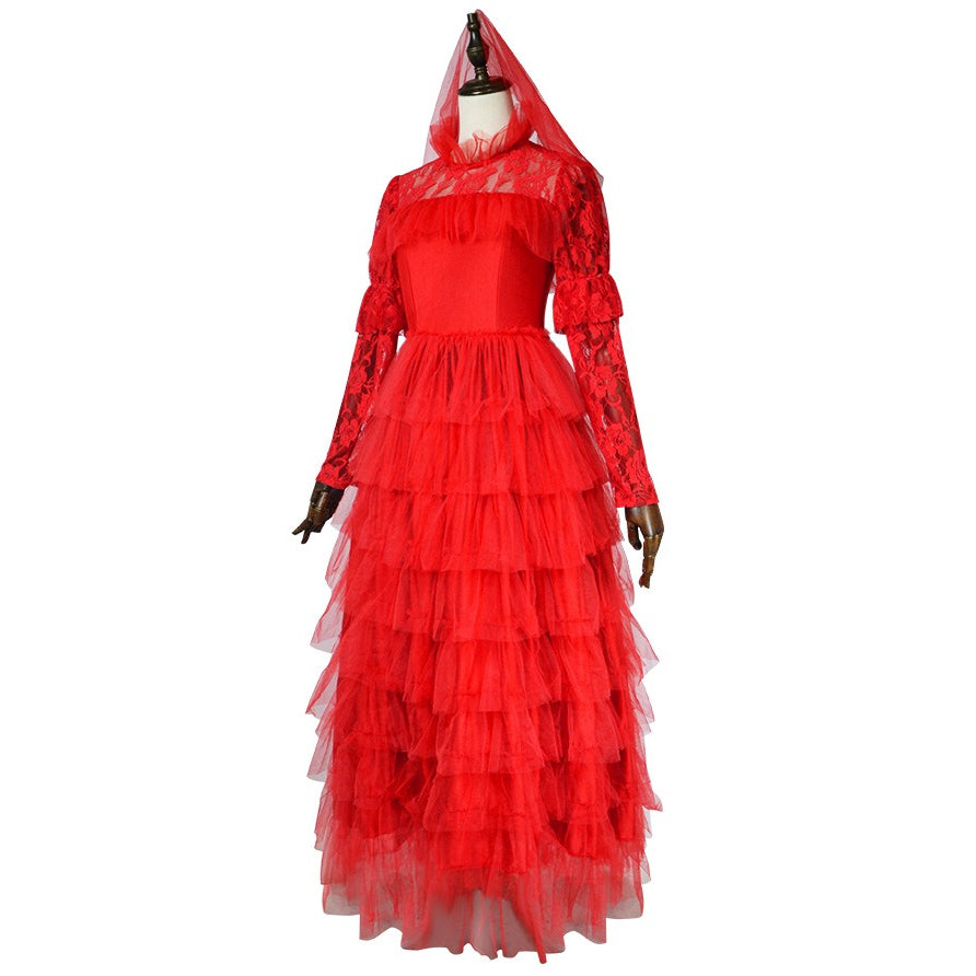 Women's Red Gothic Wedding Dress Costume