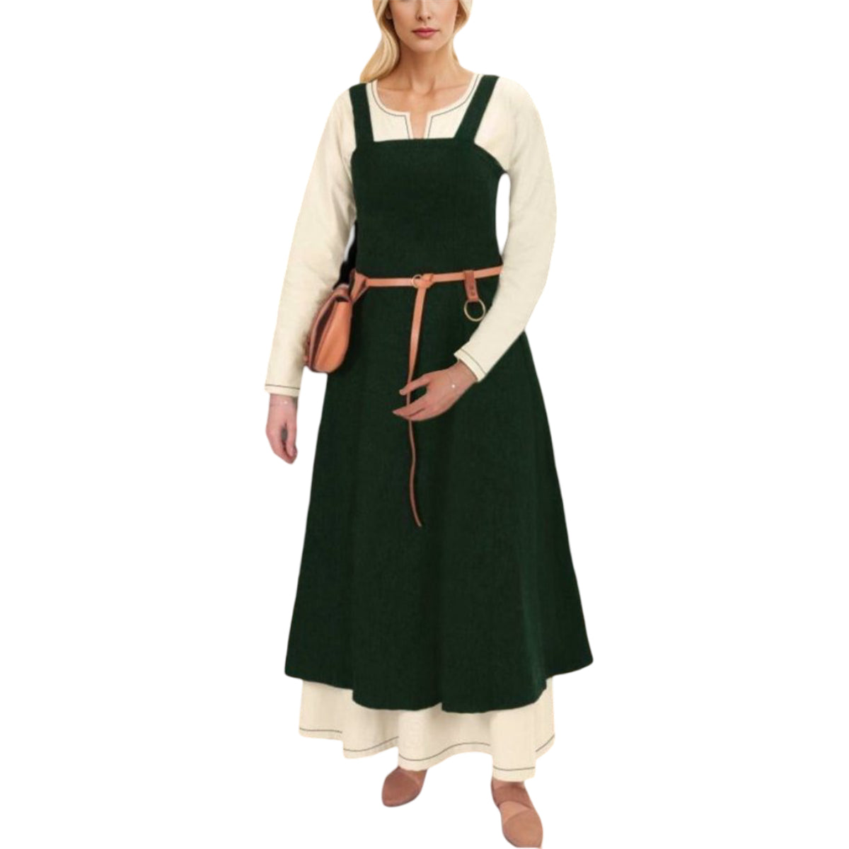 Medieval Apron Overdress Tunic Set Dress