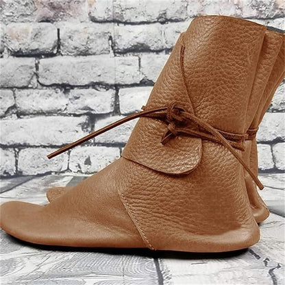 Medieval Ankle Boots with Side Lacing