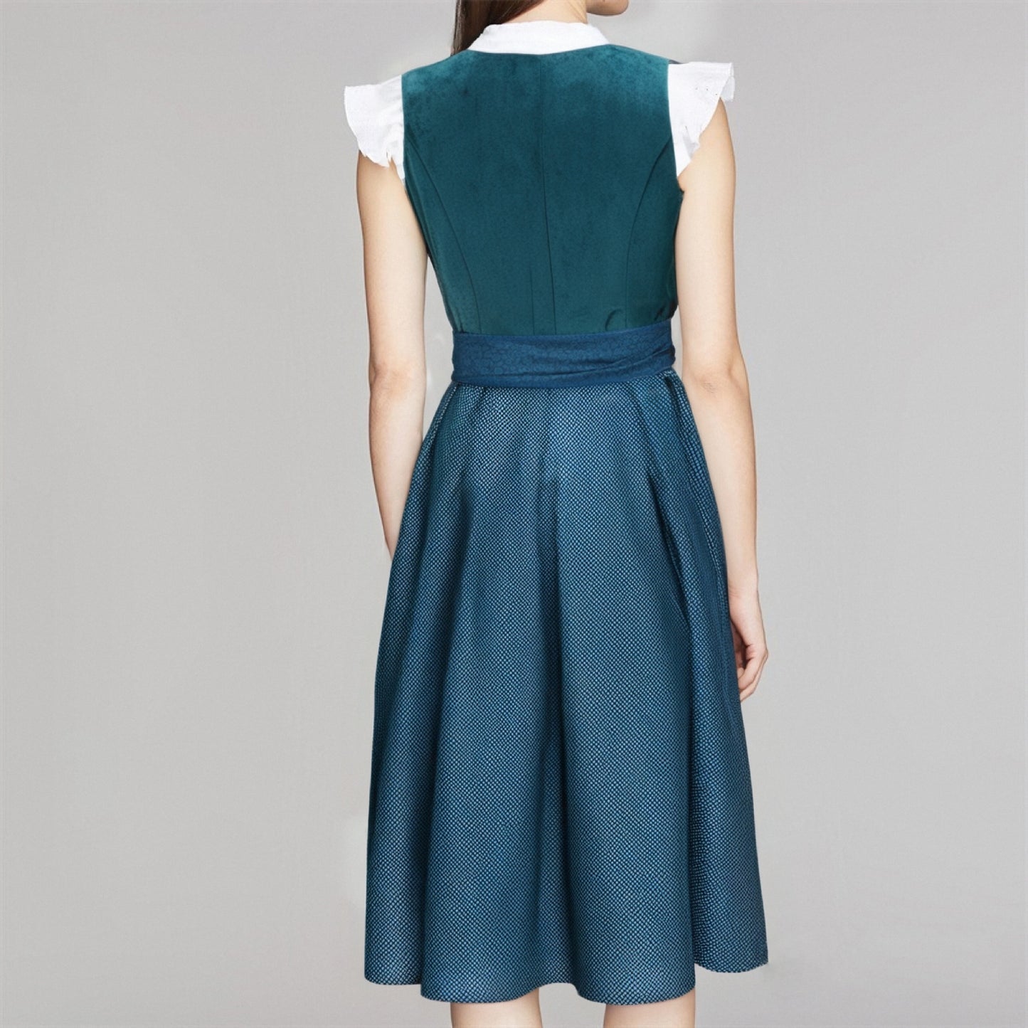 Oktoberfest Women's Deep Green Dirndl Dress with Apron