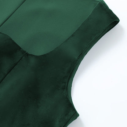 Oktoberfest Women's Deep Green Dirndl Dress with Apron