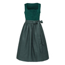 Oktoberfest Women's Deep Green Dirndl Dress with Apron - Retrorobe