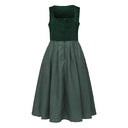 Oktoberfest Women's Deep Green Dirndl Dress with Apron - Retrorobe