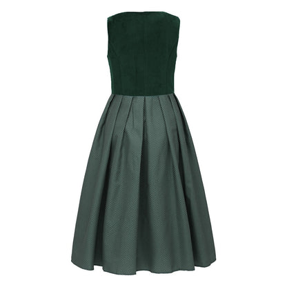 Oktoberfest Women's Deep Green Dirndl Dress with Apron