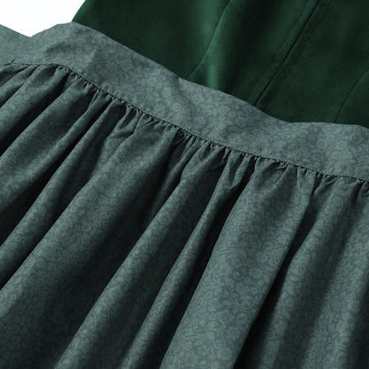 Oktoberfest Women's Deep Green Dirndl Dress with Apron