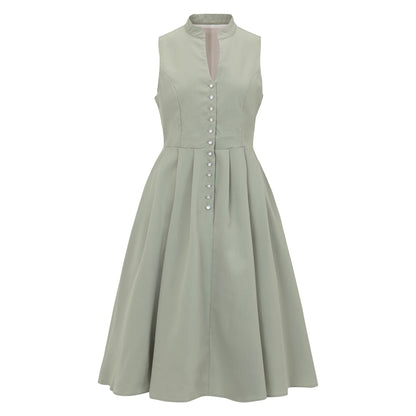 Oktoberfest Green Elegant Dirndl Dress with Floral Lace Apron