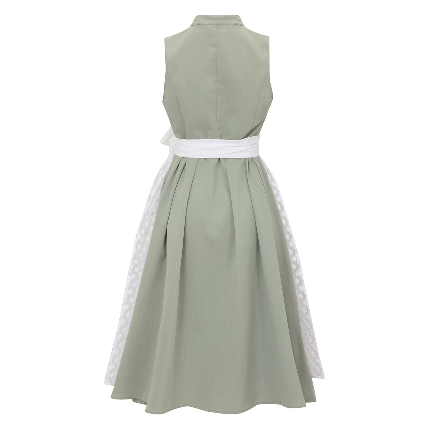 Oktoberfest Green Elegant Dirndl Dress with Floral Lace Apron