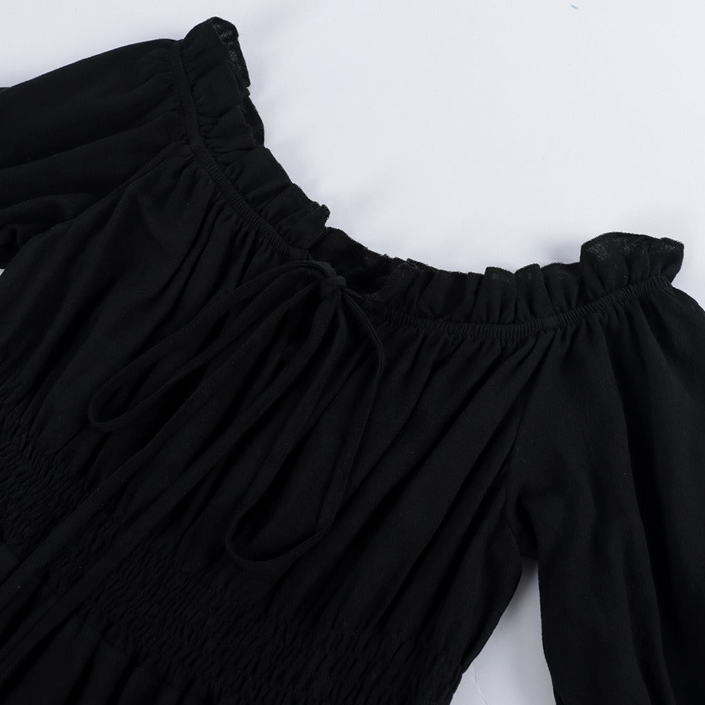 Renaissance Tiered Maxi Dress Off-Shoulder Pocket Dress