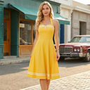 Polka Halter Charm Midi Dress