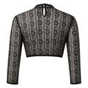 Oktoberfest Lace Dirndl Blouse Bavarian Top - Black - Retrorobe