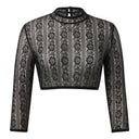 Oktoberfest Lace Dirndl Blouse Bavarian Top - Black - Retrorobe