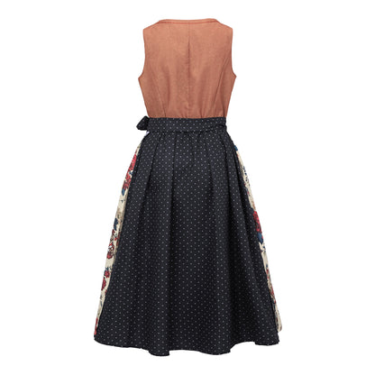 Oktoberfest Women's Pink Dirndl Dress with Polka Dot Apron