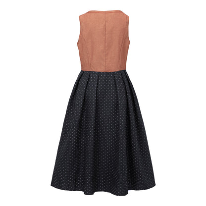 Oktoberfest Women's Pink Dirndl Dress with Polka Dot Apron