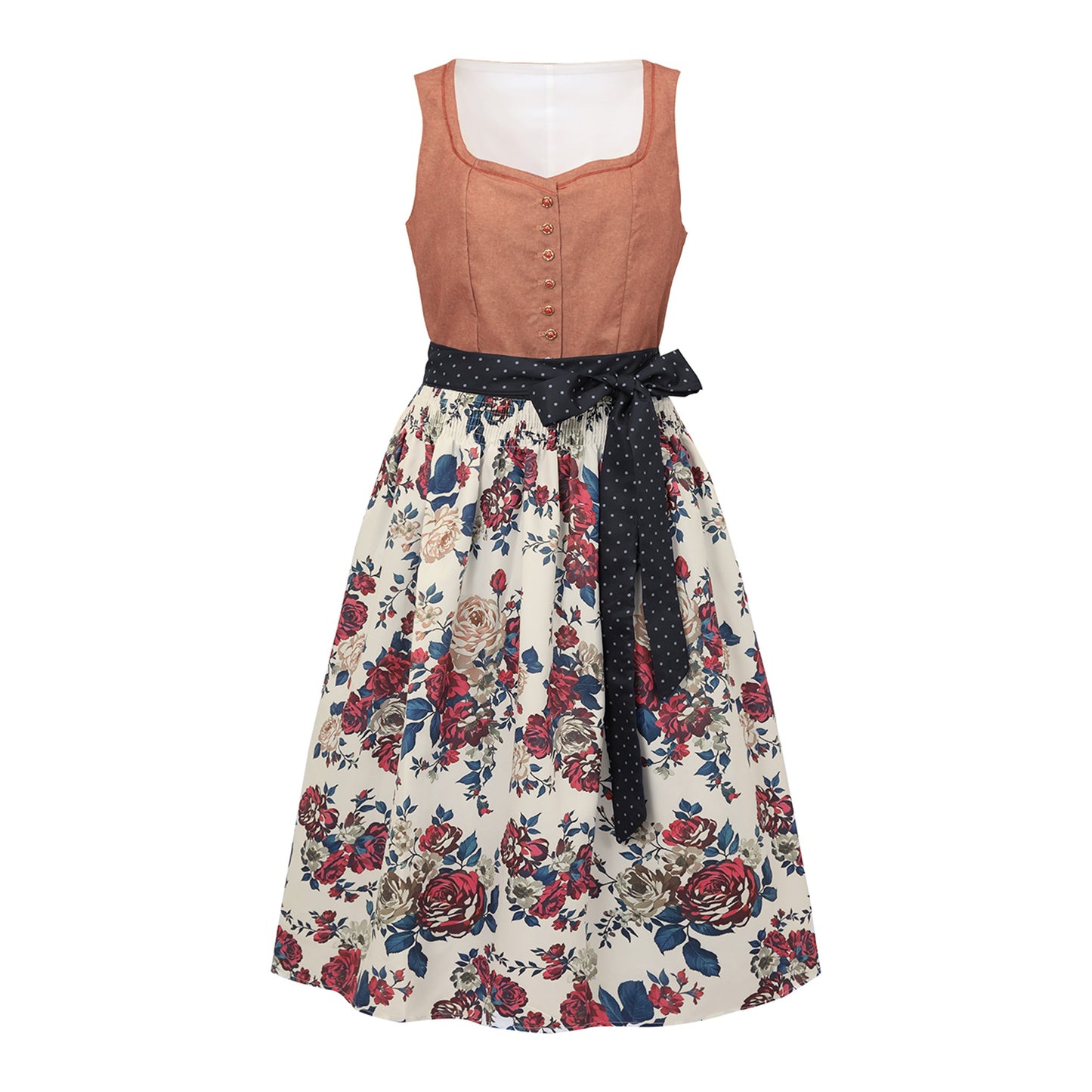 Oktoberfest Women's Pink Dirndl Dress with Polka Dot Apron