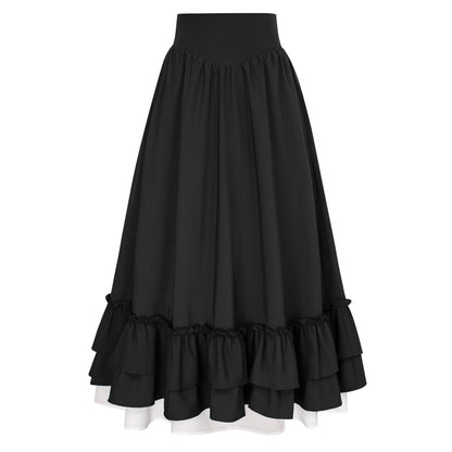 Mittelalterlicher Renaissance-Maxirock im Punk- und Gothic-Stil 