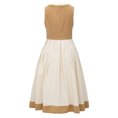 Oktoberfest Khaki Leopard Print Dirndl Dress