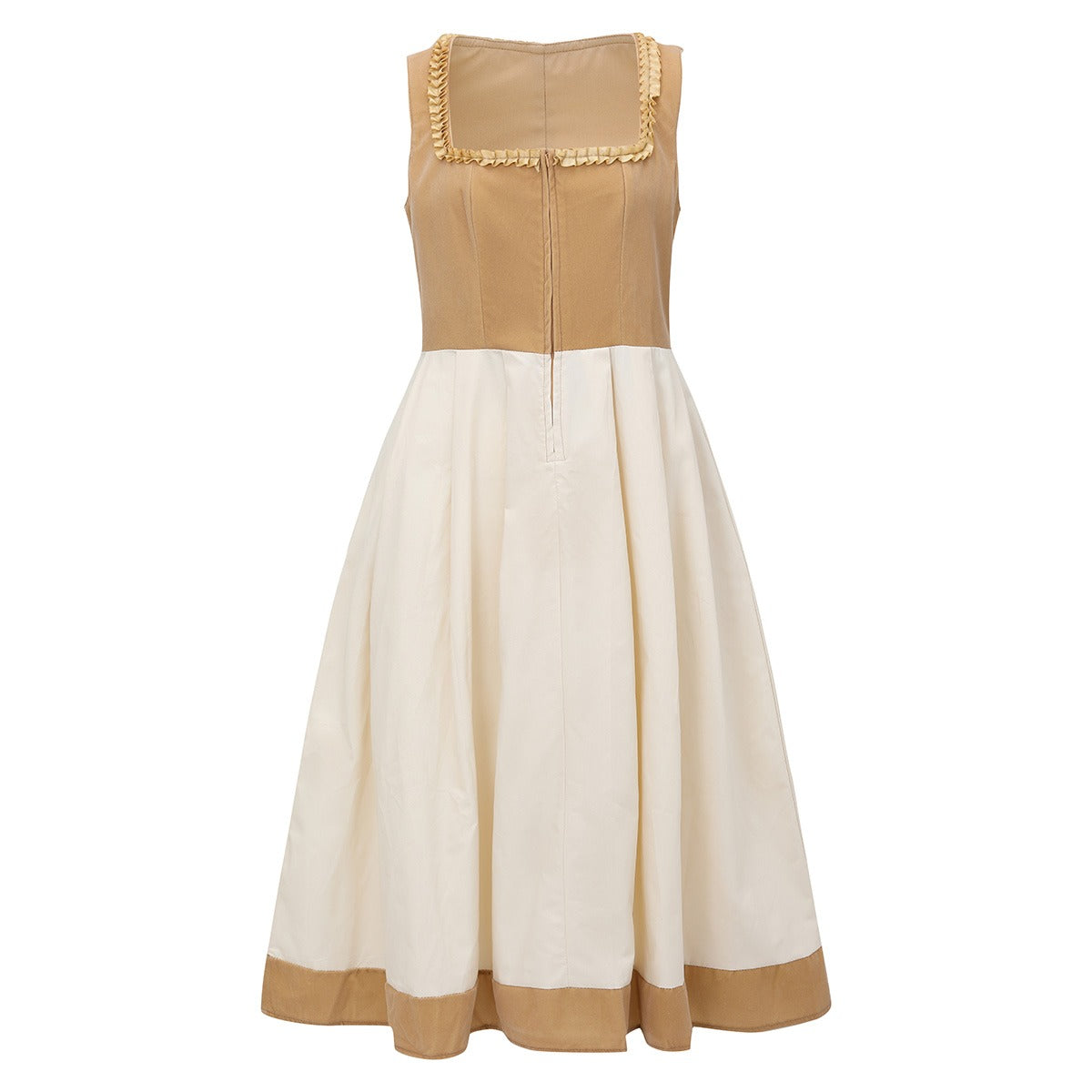 Oktoberfest Khaki Leopard Print Dirndl Dress