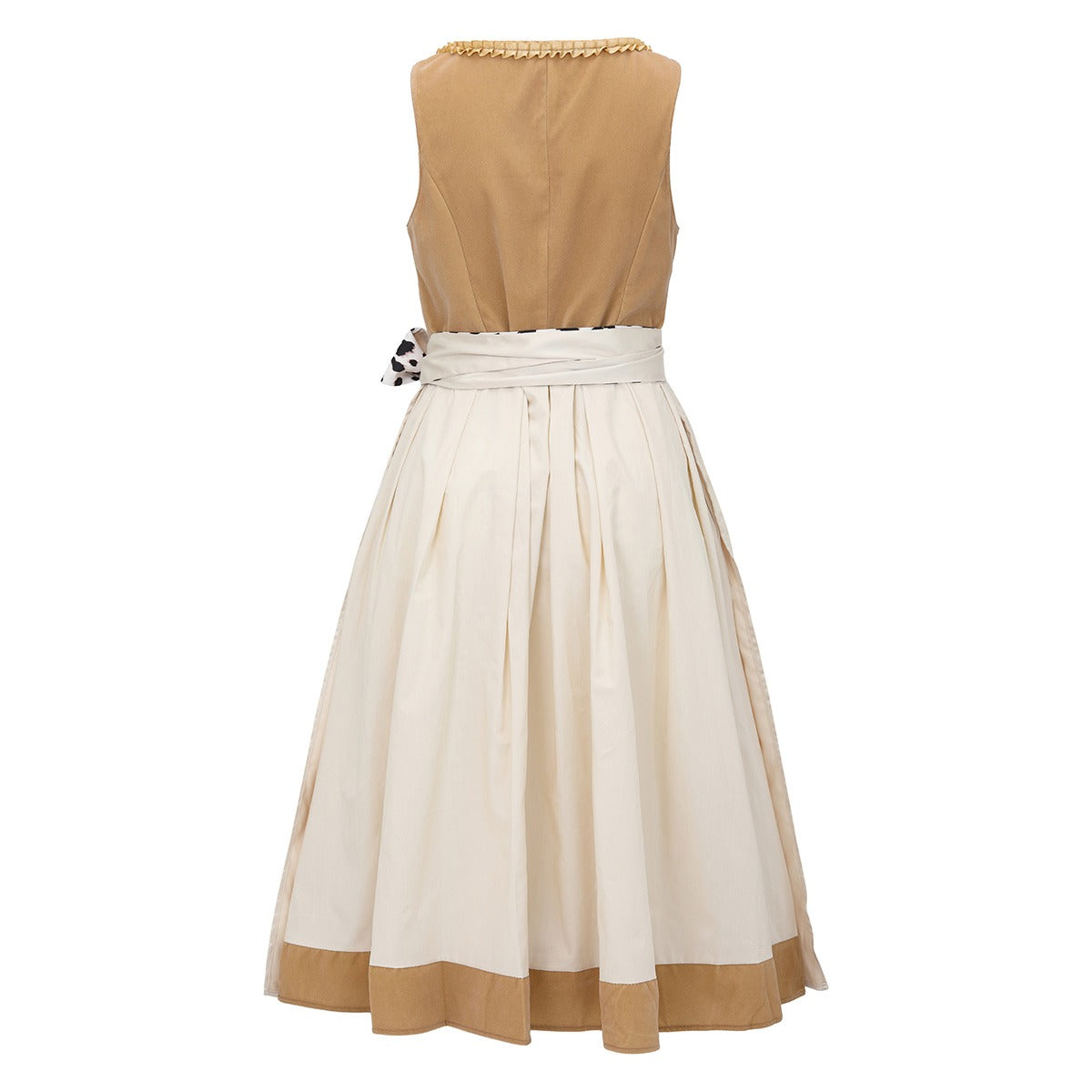 Oktoberfest Khaki Leopard Print Dirndl Dress