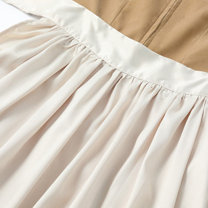 Oktoberfest Khaki Leopard Print Dirndl Dress
