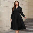 Midikleid mit burgunderrotem Kragen und Charms