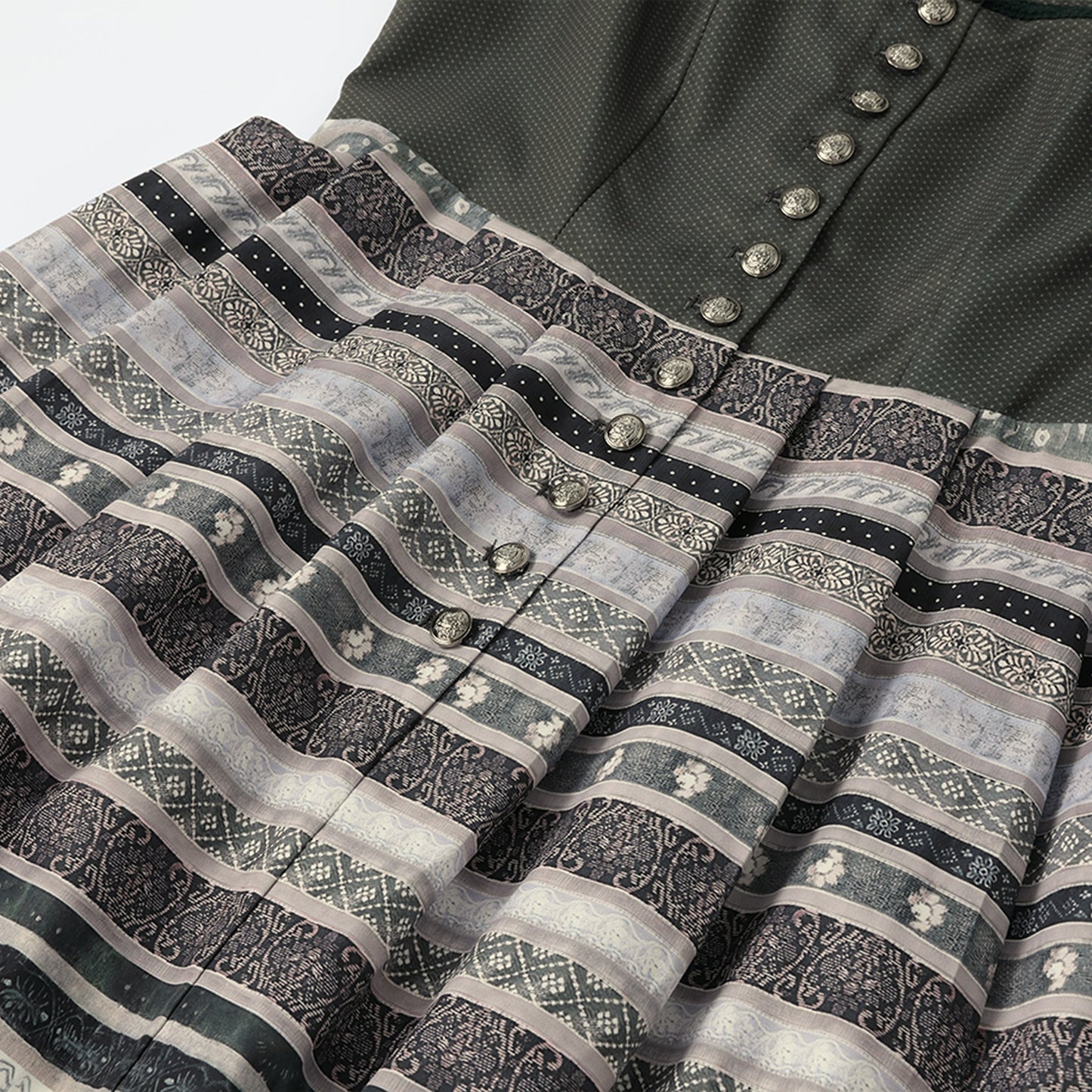 Oktoberfest Grey Traditional Dirndl Dress with Apron