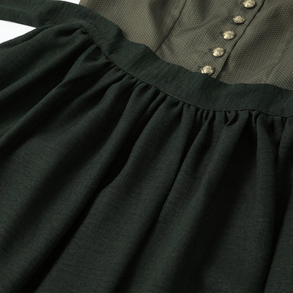 Oktoberfest Grey Traditional Dirndl Dress with Apron