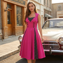 Contrast Polka Grace Midi Dress