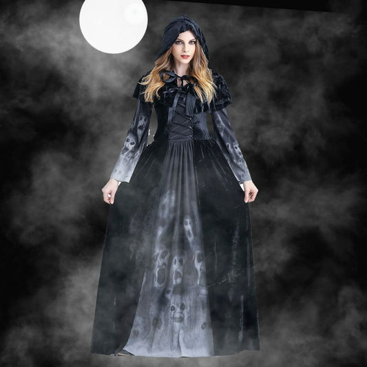 Gothic Witch Outfit with Hooded Cloak