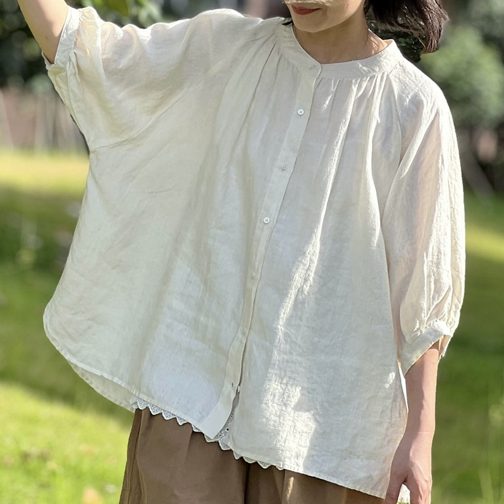 Medieval Renaissance Style Linen Blouse - Retrorobe