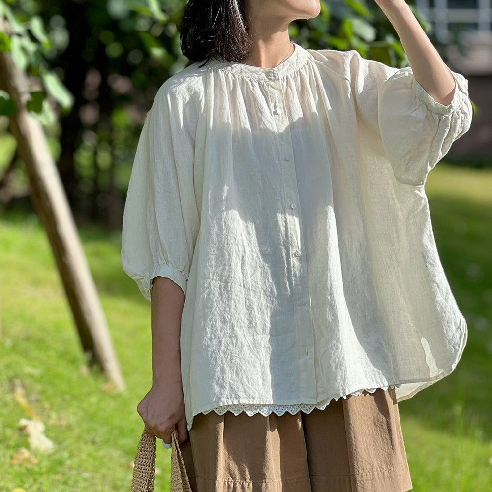 Medieval Renaissance Style Linen Blouse - Retrorobe