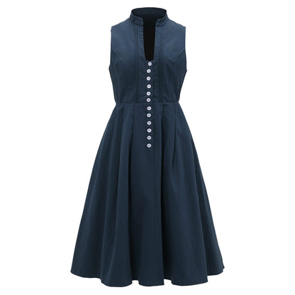 Oktoberfest Blue Vintage Dirndl Dress with Apron