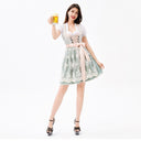 Oktoberfest Green Dirndl Dress with Blouse and Lace Apron - Retrorobe