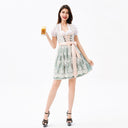 Oktoberfest Green Dirndl Dress with Blouse and Lace Apron - Retrorobe