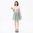 Oktoberfest Green Dirndl Dress with Blouse and Lace Apron - Retrorobe