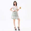 Oktoberfest Green Dirndl Dress with Blouse and Lace Apron - Retrorobe